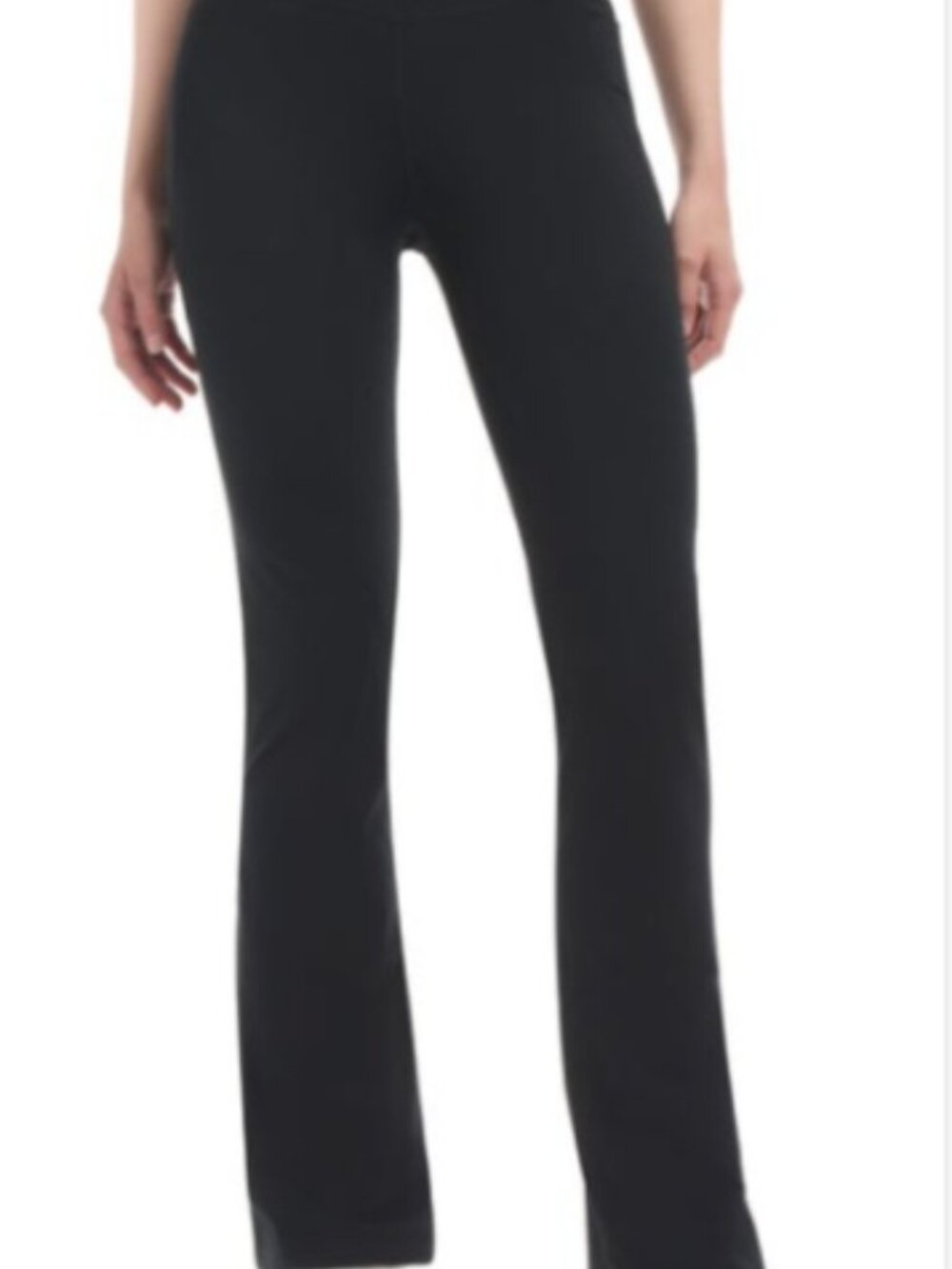 Jockey Women's XL Size 16 Yoga Pants Black High Waist Pocket Bootcut Flare